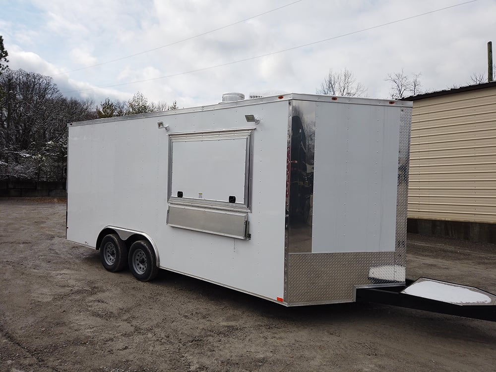 8.5 x 18 White Concession Food Trailer