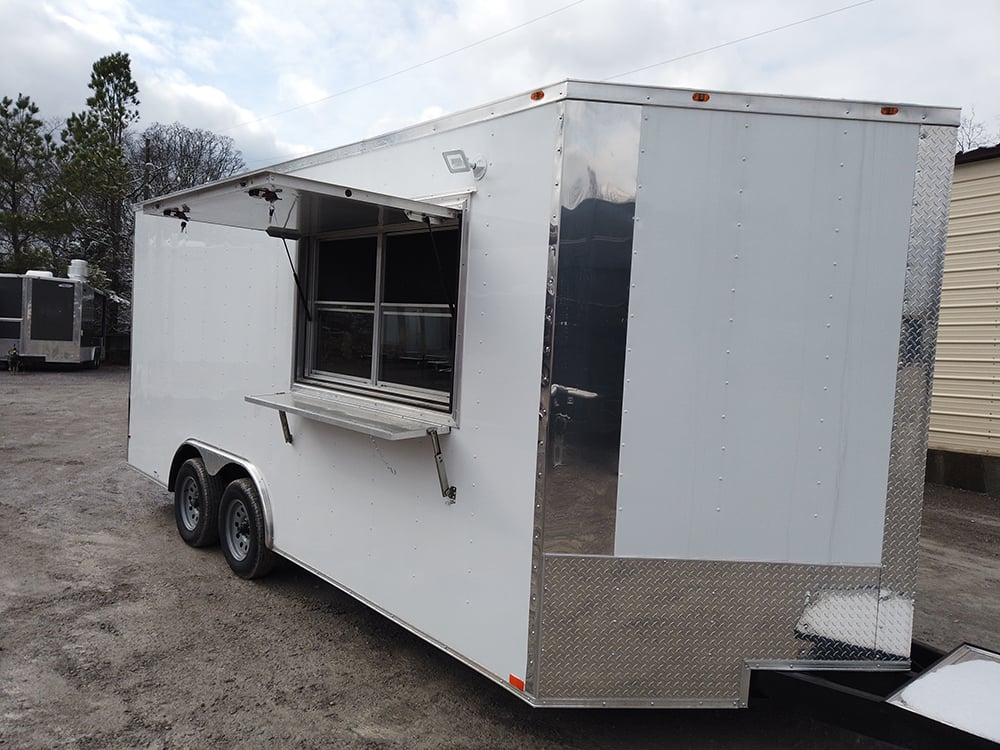 8.5 x 18 White Concession Food Trailer