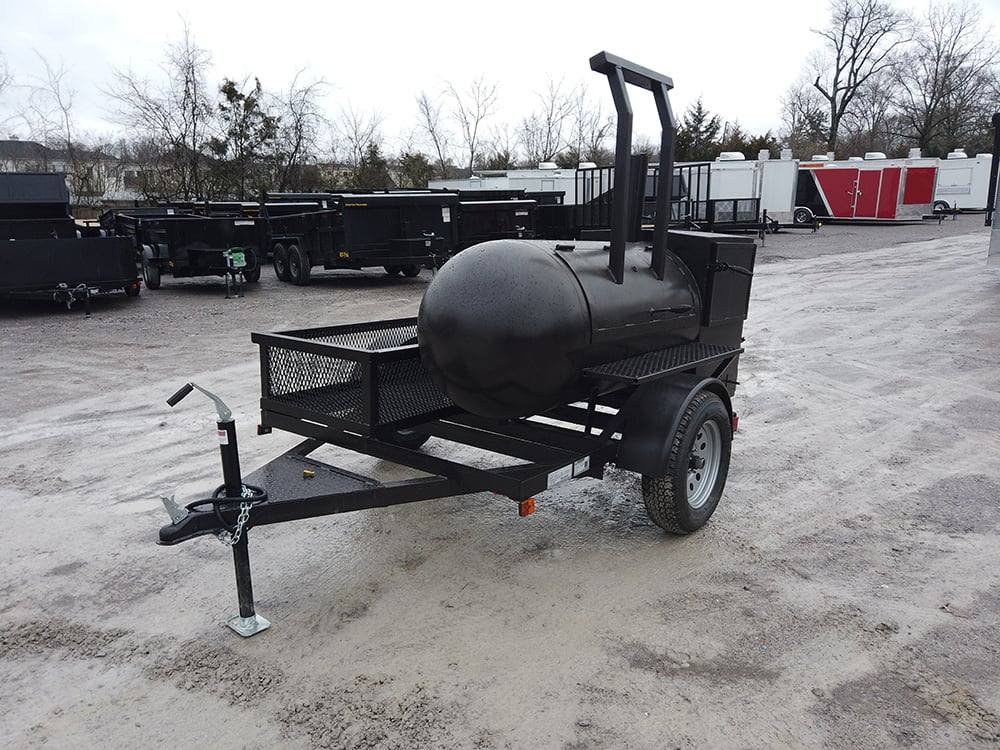 Smoker Trailer Pull Behind 5'x8' with Counter Weight Left