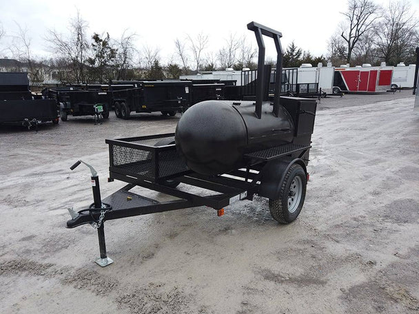 Smoker Trailer Pull Behind 5'x8' with Counter Weight Left