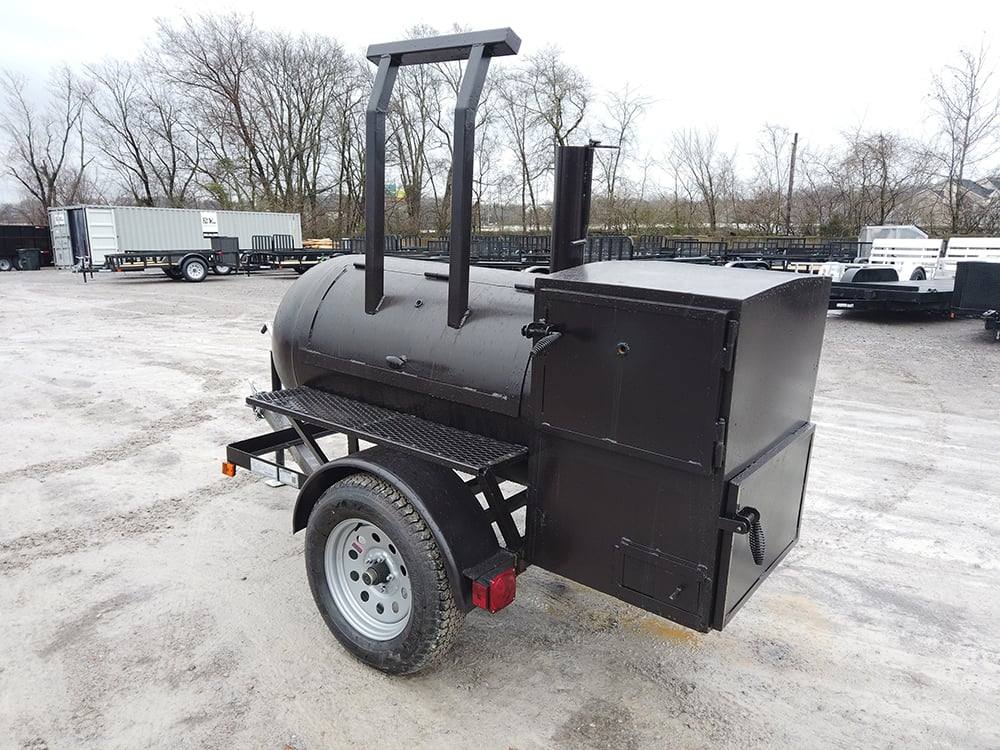 Smoker Trailer Pull Behind 5'x8' with Counter Weight Left
