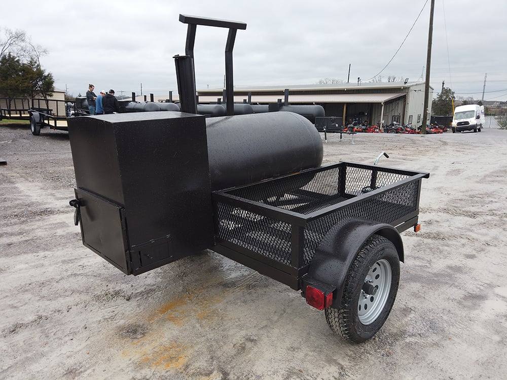 Smoker Trailer Pull Behind 5'x8' with Counter Weight Left