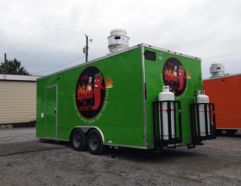 8.5' x 20' Lime Green Concession Food V-Nose Trailer