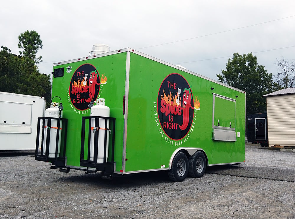 8.5' x 20' Lime Green Concession Food V-Nose Trailer