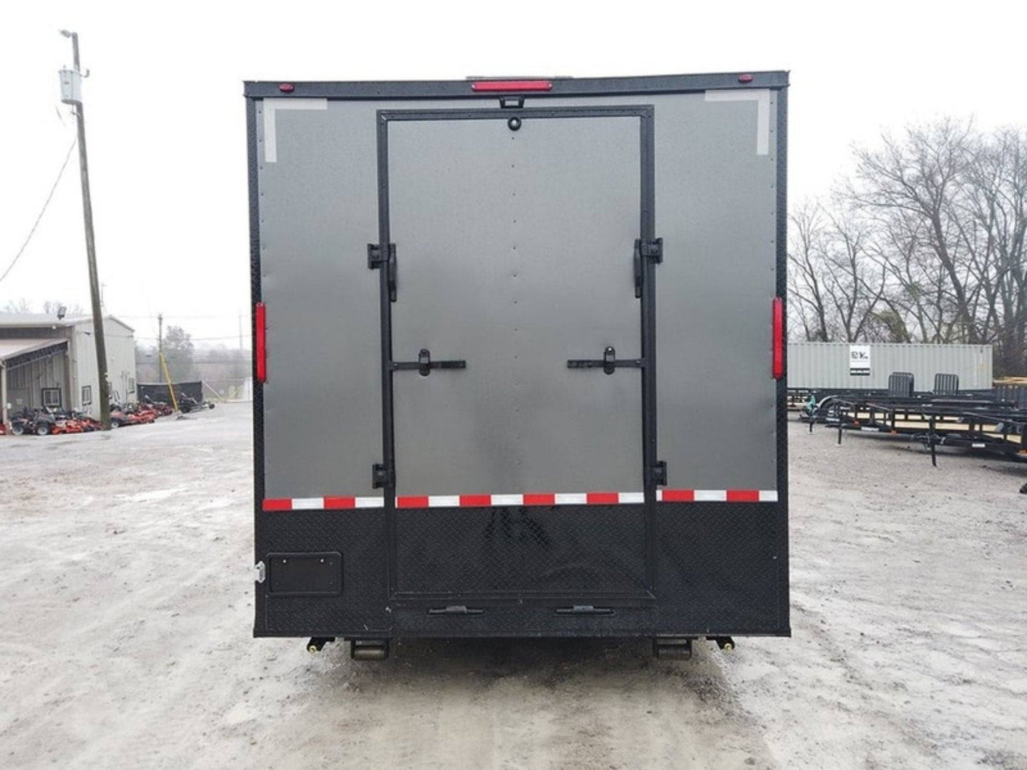 8.5' x 20' Charcoal Gray Custom Office Enclosed Trailer - SLE Equipment - 9