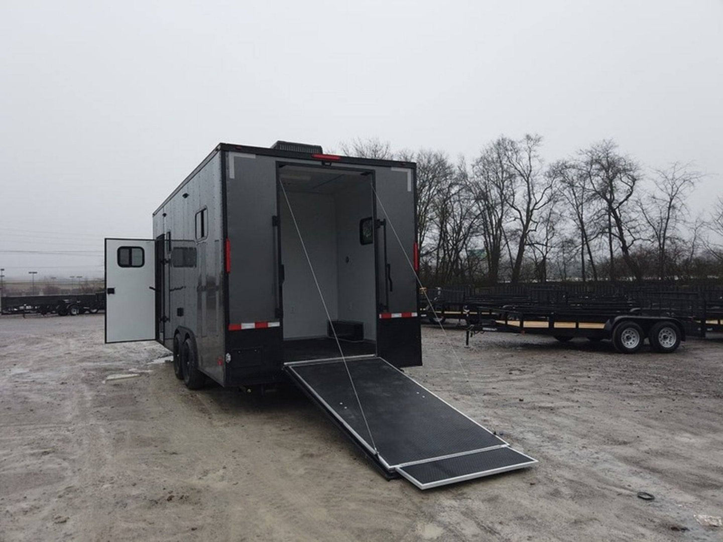 8.5' x 20' Charcoal Gray Custom Office Enclosed Trailer - SLE Equipment - 10