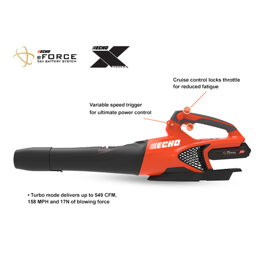 Echo eForce XSeries 56V DPB-2500 Electric Handheld Blower with Battery