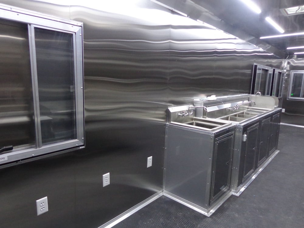 8.5' x 30' Orange Flat Nose Food Concession Trailer With Appliances