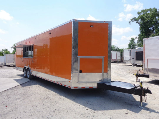 8.5' X 30' Orange V - Nose Concession Food Trailer - SLE Equipment - 1