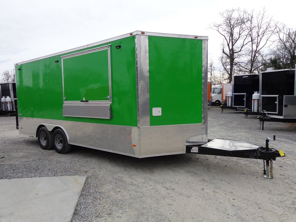 8.5' x 18' Lime Green Concession Food Trailer With Appliances