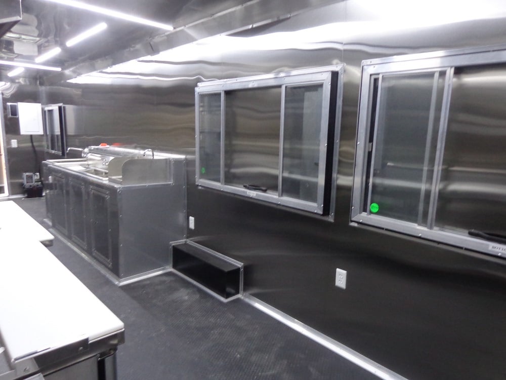 8.5' x 30' Orange Flat Nose Food Concession Trailer With Appliances