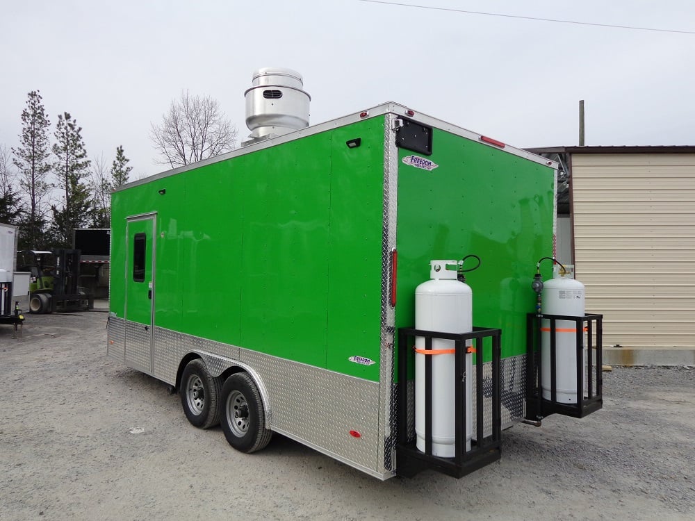 8.5' x 18' Lime Green Concession Food Trailer With Appliances