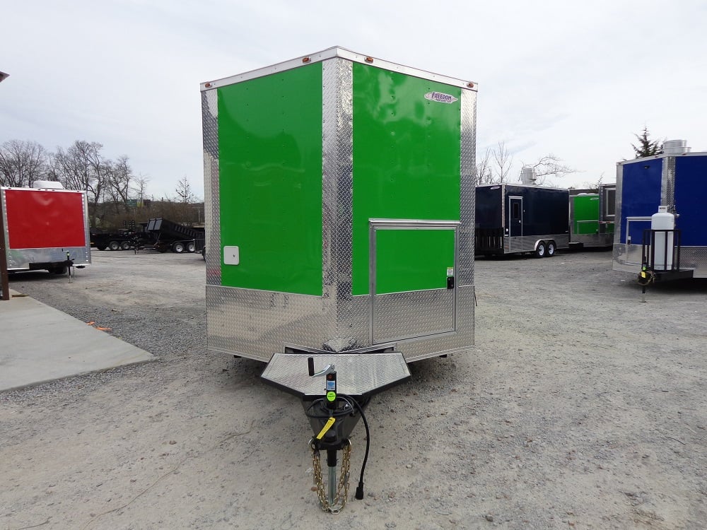 8.5' x 18' Lime Green Concession Food Trailer With Appliances