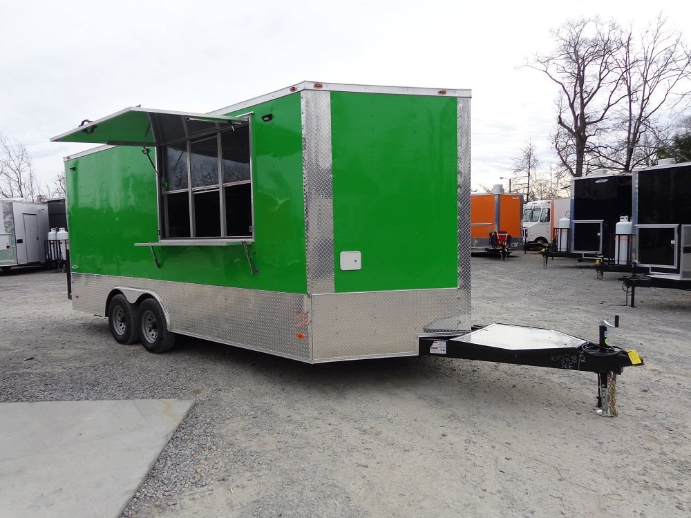 8.5' x 18' Lime Green Concession Food Trailer With Appliances