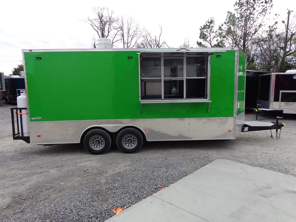 8.5' x 18' Lime Green Concession Food Trailer With Appliances