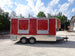 8.5' x 16' Red Half V-Nose Half Flat Front Concession Food Trailer