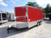 8.5' x 16' Red Half V-Nose Half Flat Front Concession Food Trailer