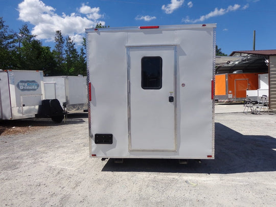 White 8.5' x 20' Event Catering Concession Food Trailer