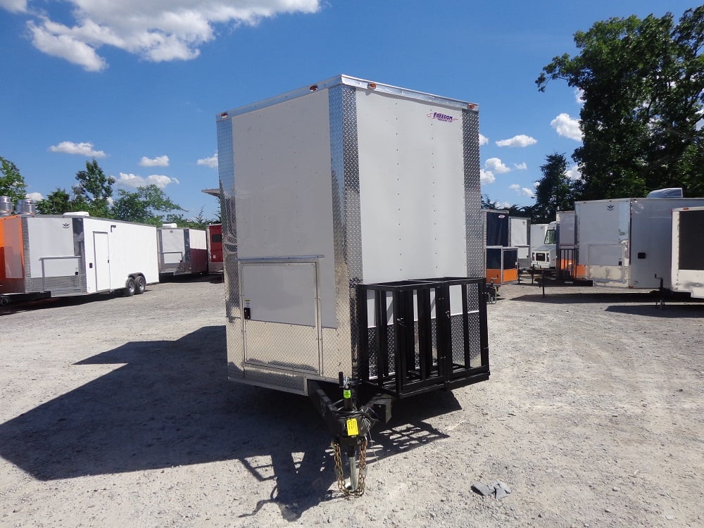 White 8.5' x 20' Event Catering Concession Food Trailer