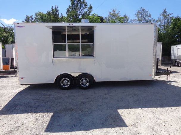 White 8.5' x 20' Event Catering Concession Food Trailer