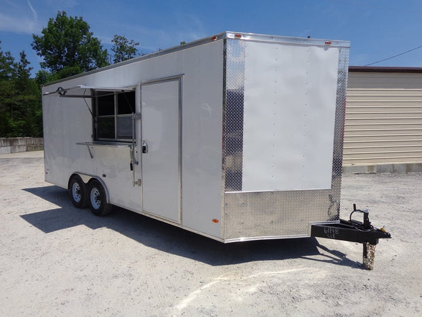 8.5' x 20' White Concession Food Trailer With Appliances