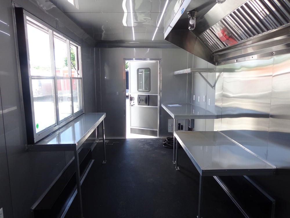 White 8.5' x 20' Event Catering Concession Food Trailer