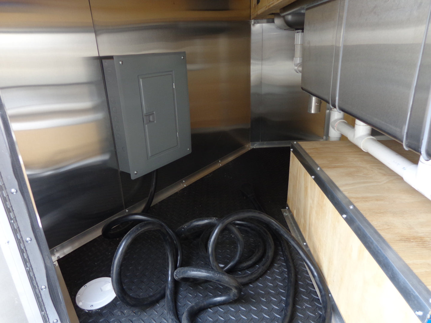 8.5' x 22' Black Porch Style Concession Trailer