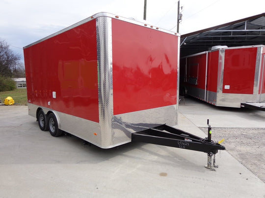 8.5x16 Victory Red Shower Bathroom Trailer