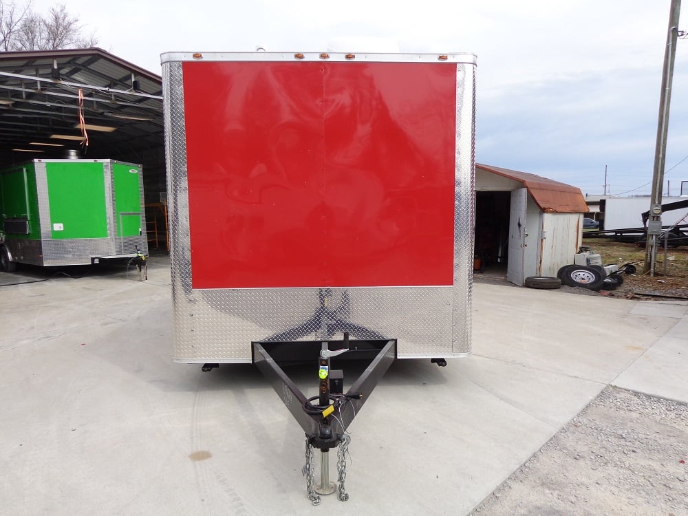 8.5x16 Victory Red Shower Bathroom Trailer