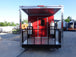 8.5' x 22' Flat Front Red Concession Porch Style Trailer With Appliances