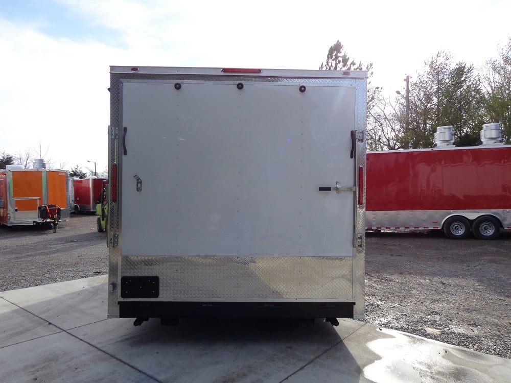 8.5' x 18' White Concession Food Trailer With Appliances