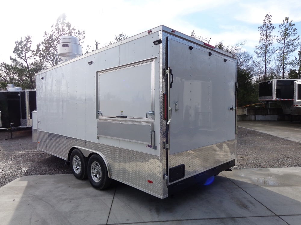 8.5' x 18' White Concession Food Trailer With Appliances