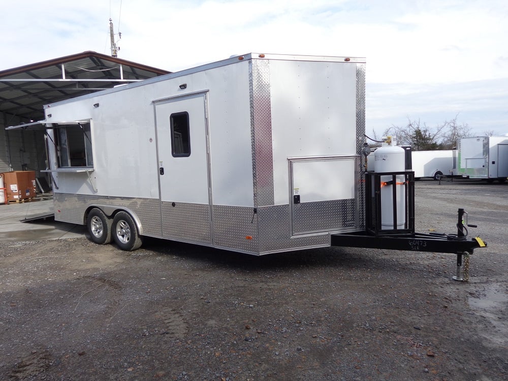 8.5' x 18' White Concession Food Trailer With Appliances