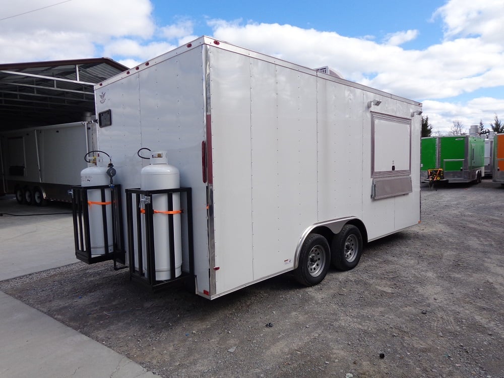 8.5' x 18' White Concession Trailer With Appliances