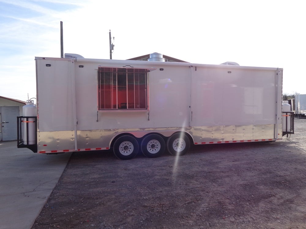 8.5' x 27' White Concession Food Trailer With Appliances