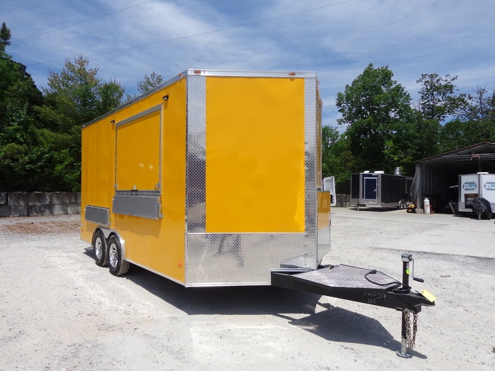 8.5' x 16' Yellow Food Concession Trailer