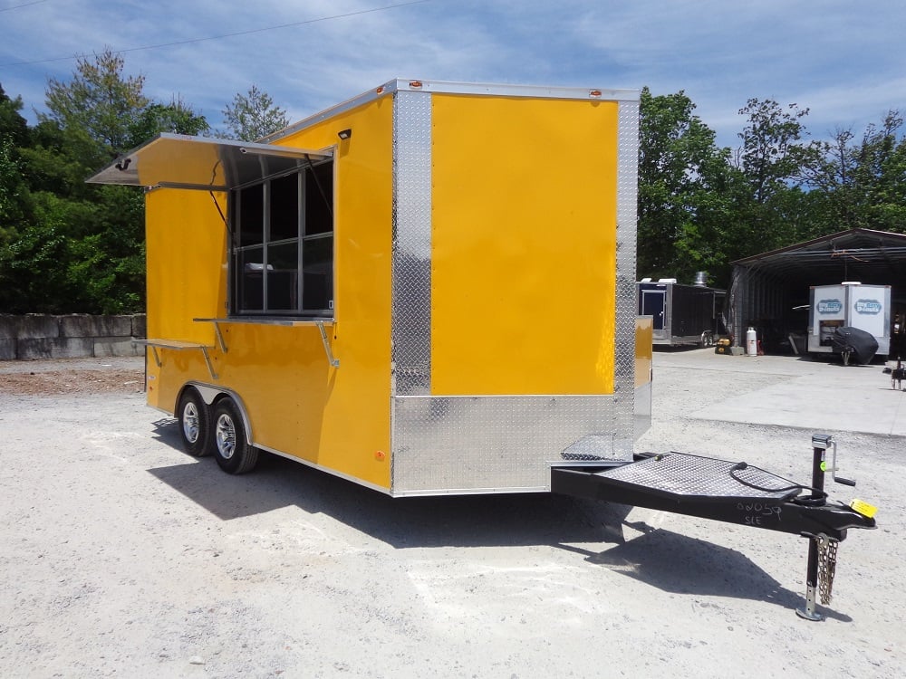 8.5' x 16' Yellow Food Concession Trailer