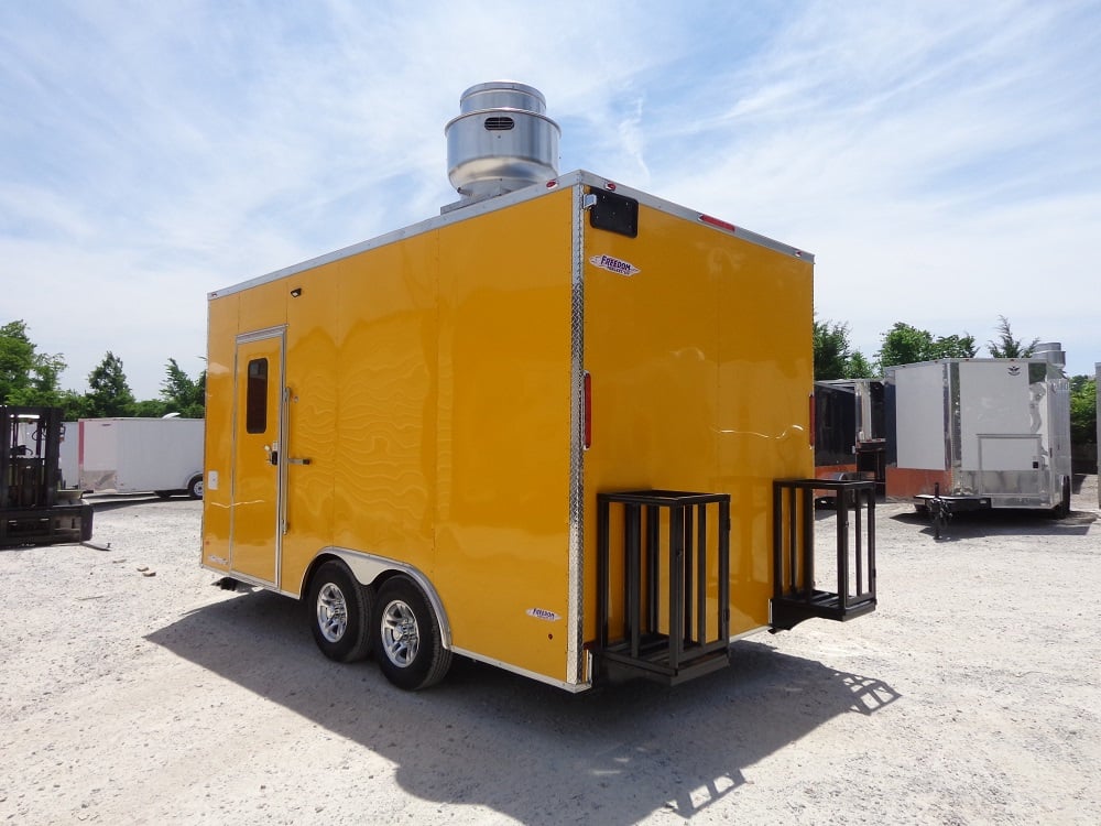 8.5' x 16' Yellow Food Concession Trailer