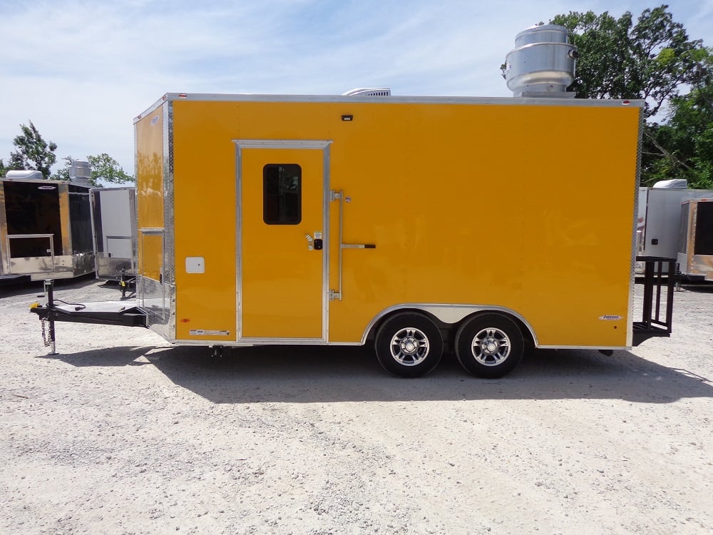 8.5' x 16' Yellow Food Concession Trailer