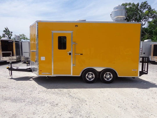 8.5' x 16' Yellow Food Concession Trailer