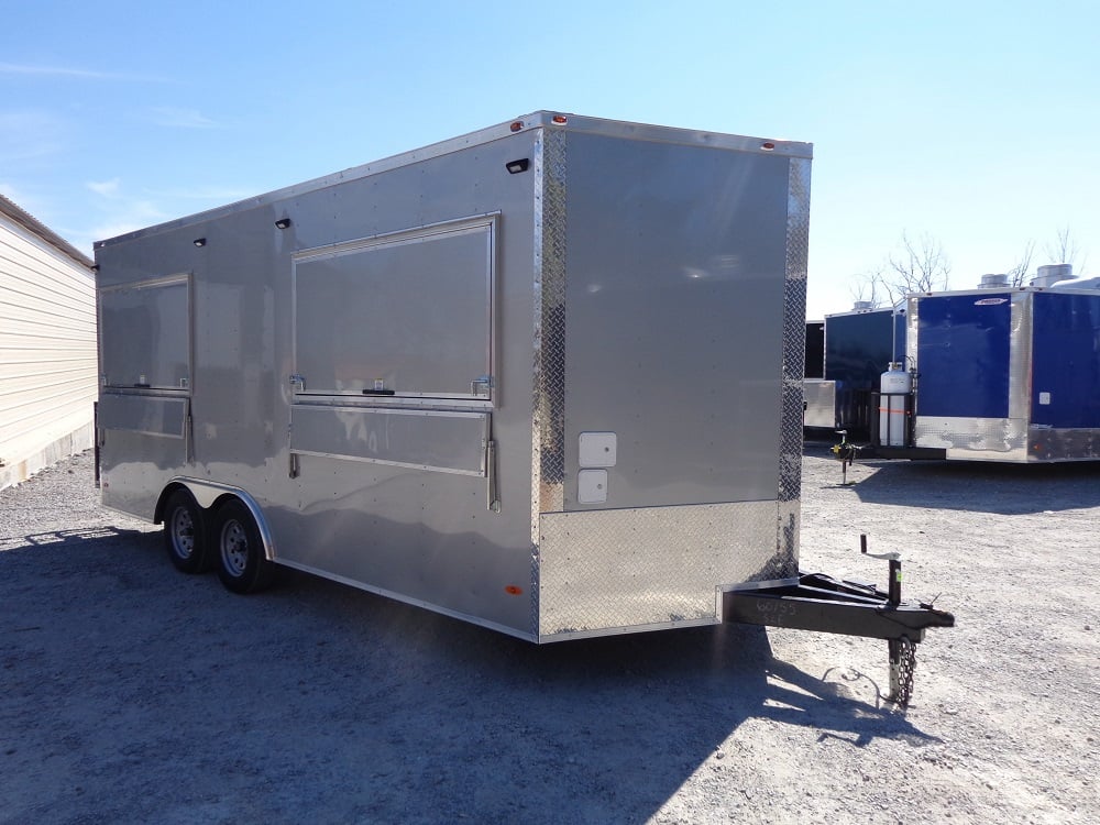 8.5' x 18' Silver Frost Concession Food Trailer