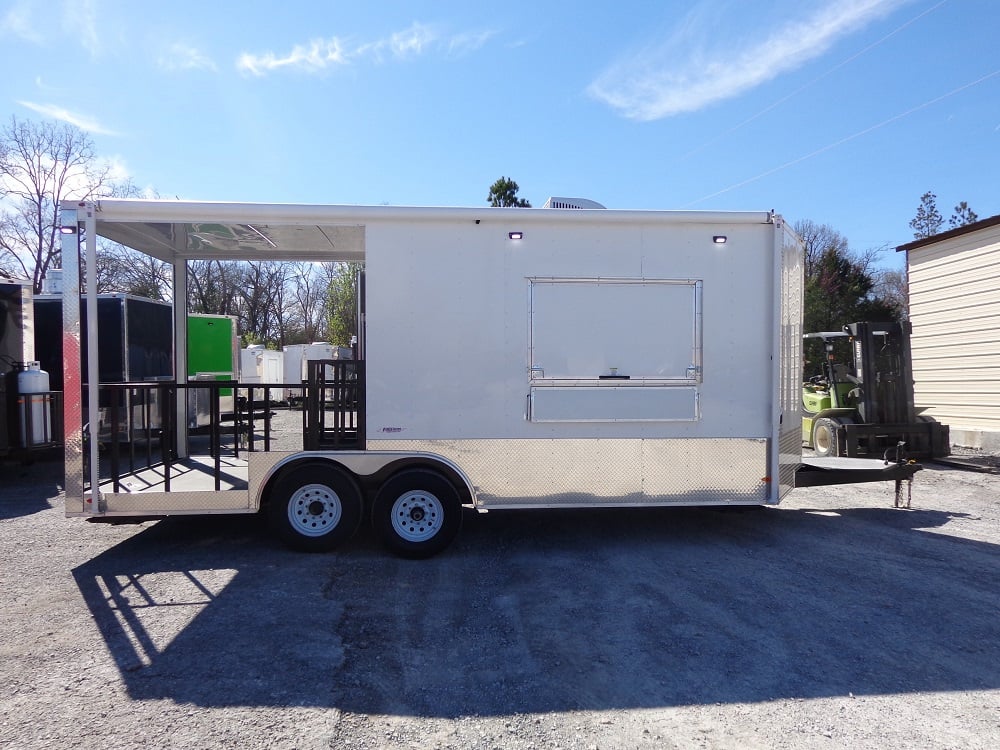 8.5' x 20' White Concession Food Event Trailer