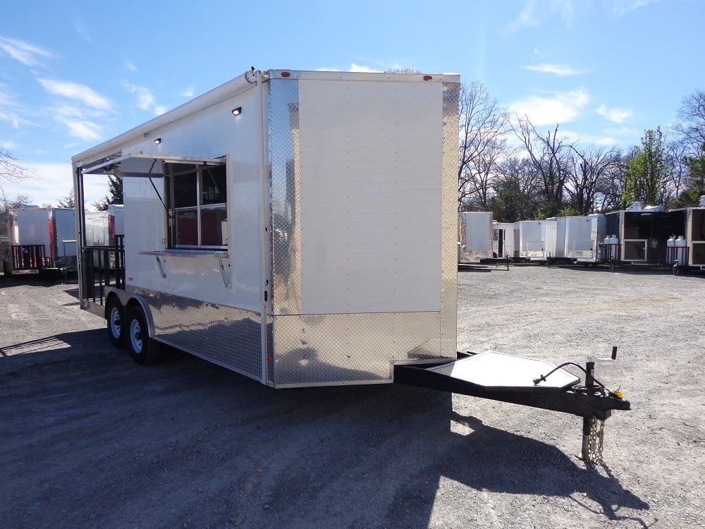 8.5' x 20' White Concession Food Event Trailer