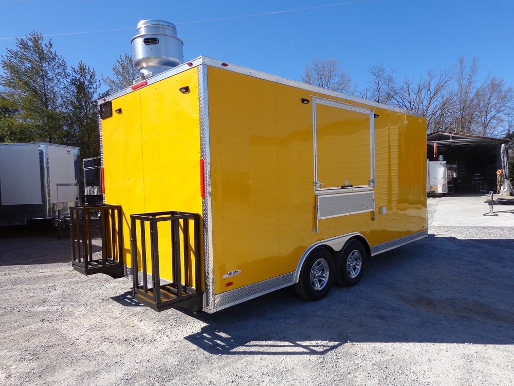 8.5' x 18' Penske Yellow Concession Food Trailer