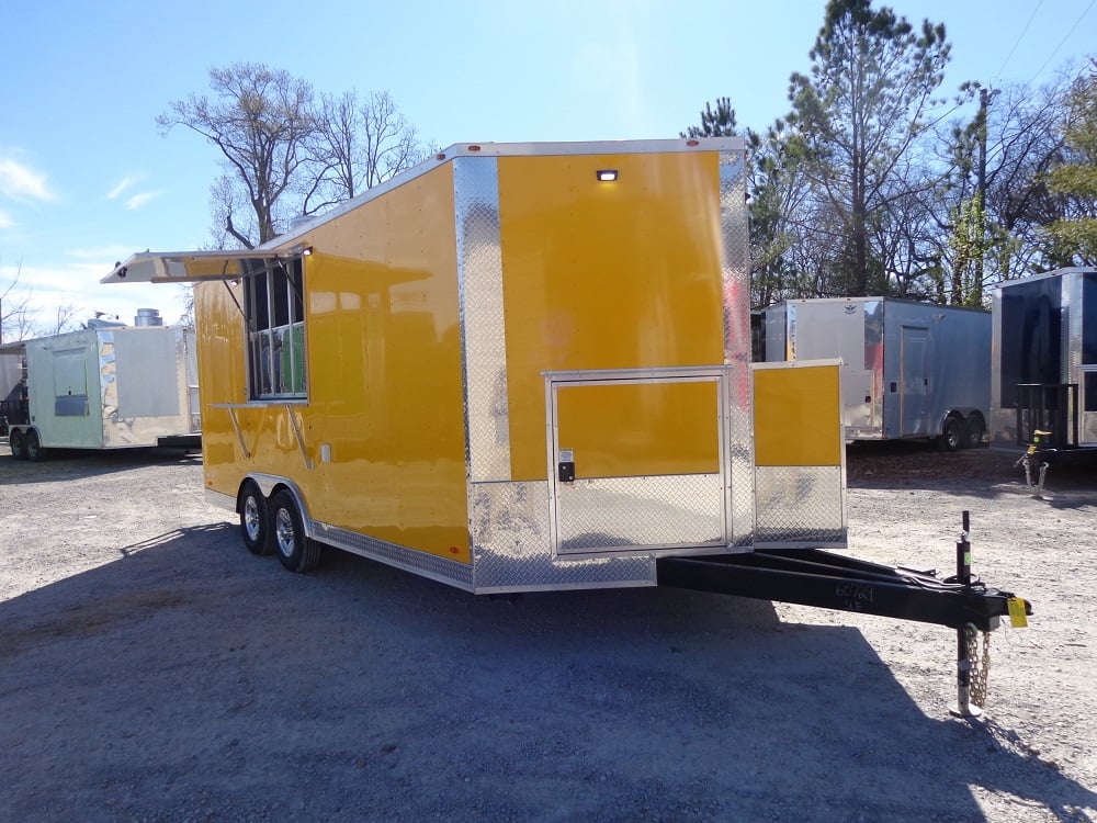 8.5' x 18' Penske Yellow Concession Food Trailer