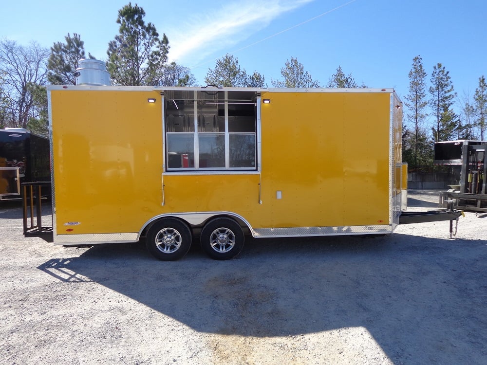 8.5' x 18' Penske Yellow Concession Food Trailer