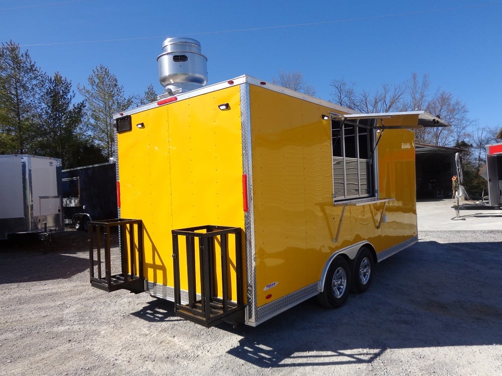 8.5' x 18' Penske Yellow Concession Food Trailer