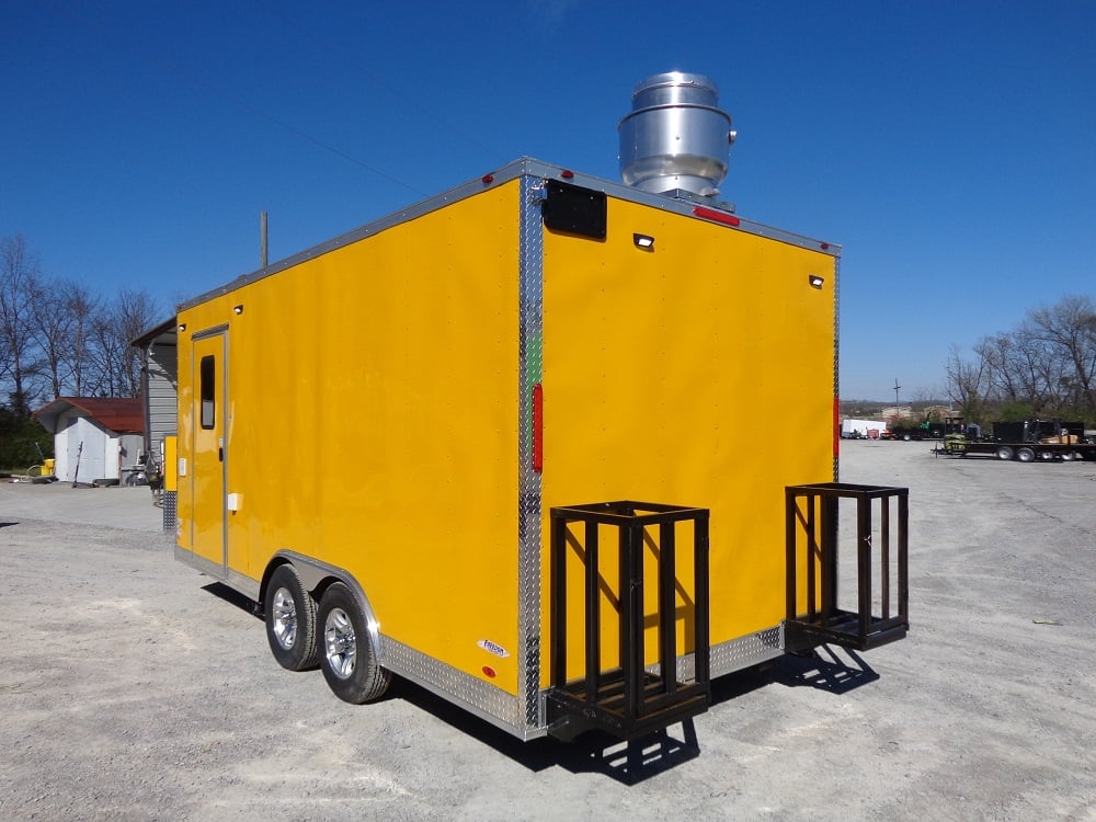 8.5' x 18' Penske Yellow Concession Food Trailer