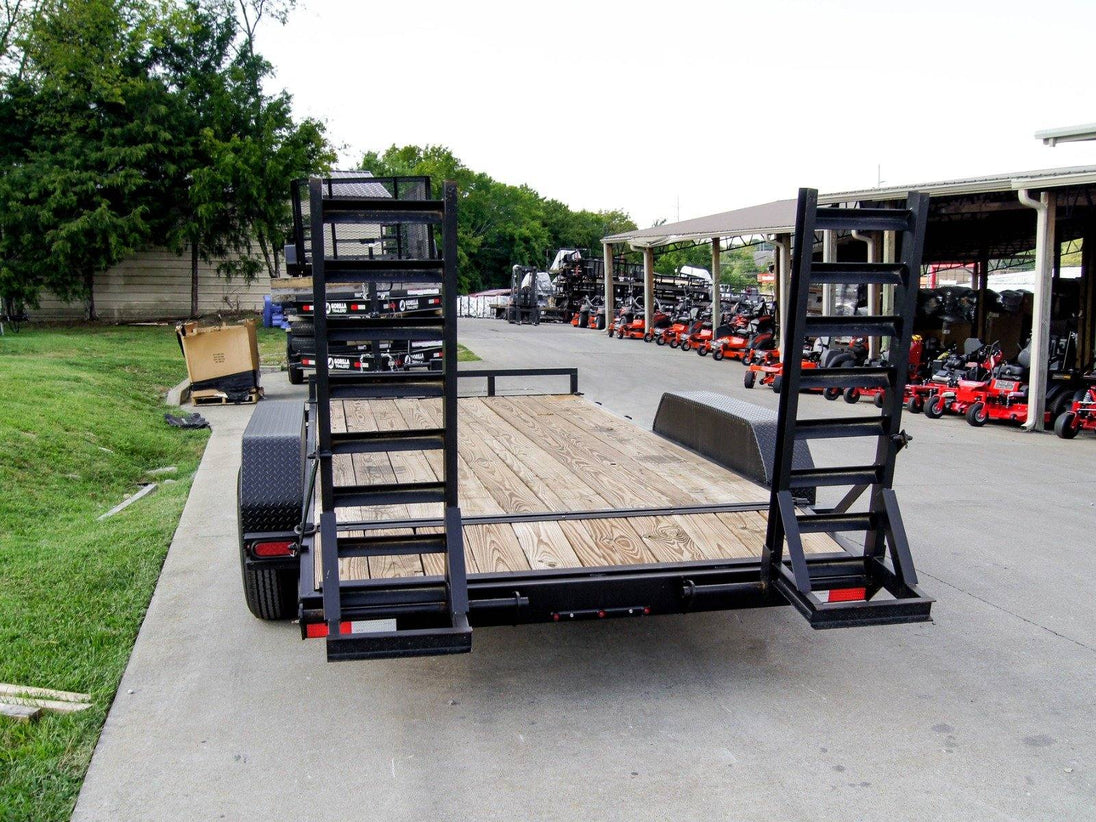 7x16 Equipment Trailer (2) 7K Axles with Standup Ramps