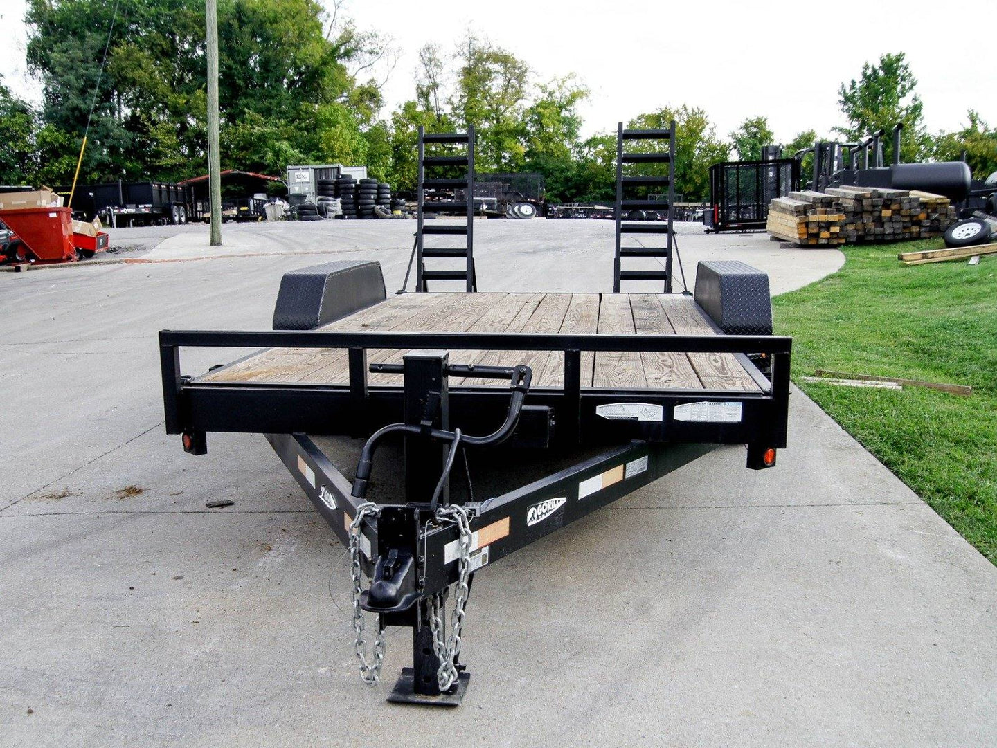 7x16 Equipment Trailer (2) 7K Axles with Standup Ramps